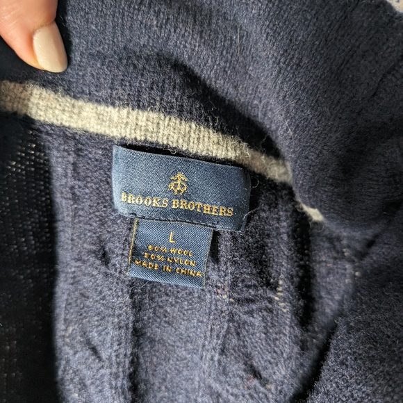 BROOKS BROTHERS - Wool Blend Cowl Neck Cardigan - Picture 3 of 13